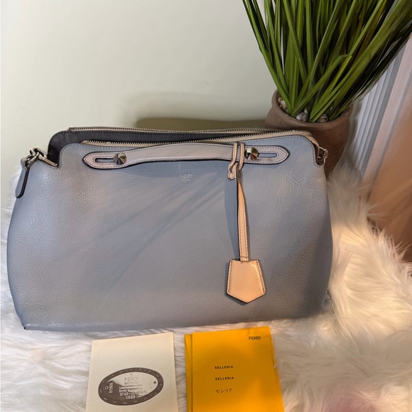 Fendi Light Blue and Beige Shoulder Bag - Picture 8 of 9
